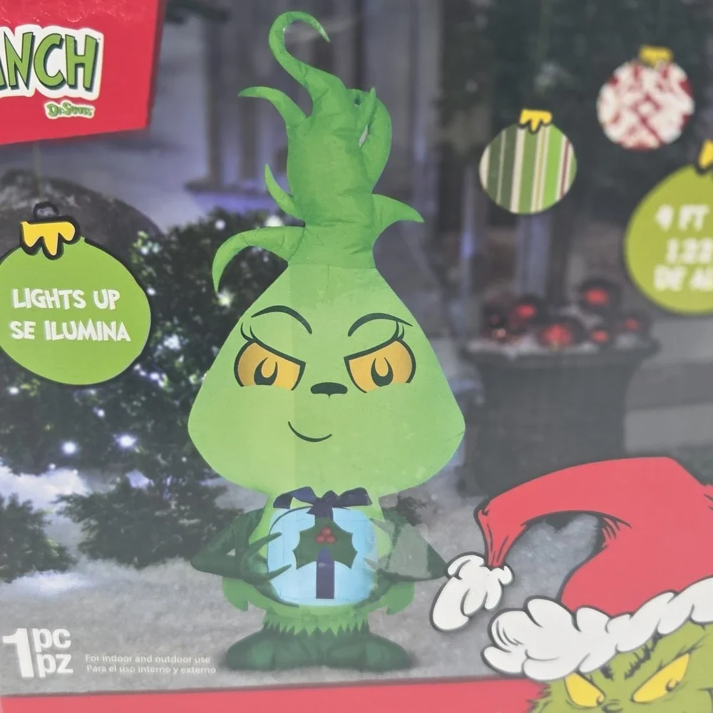 Gemmy 4ft The Grinch Christmas Inflatable LED Light Up Yard Decor New